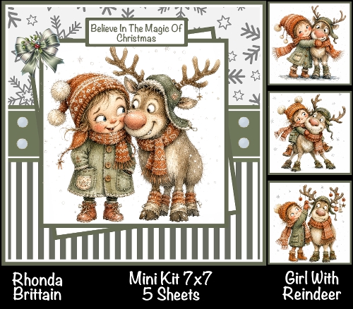 Girl With Reindeer Mini Kit 7x7 (3)