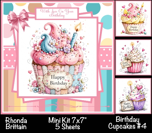 Birthday Cupcakes #4 Mini Kit 7x7 (5)