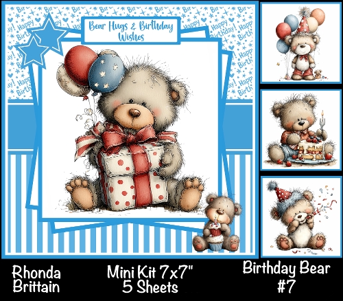 Birthday Bear #7 Mini Kit 7x7 (5)