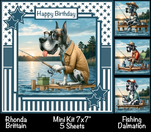 Fishing Dalmation Mini Kit 7x7 (5) *Customer Request*
