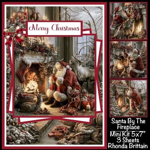 Santa By The Fireplace Mini Kit 5x7 (3)