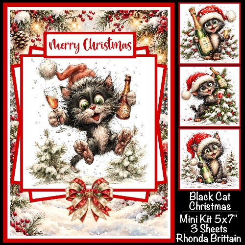 Black Cat Christmas Mini Kit 5x7 (3)