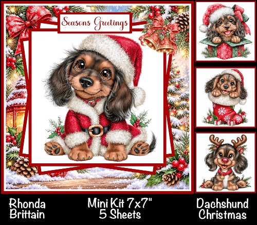Dachshund Christmas Mini Kit 7x7 (5)