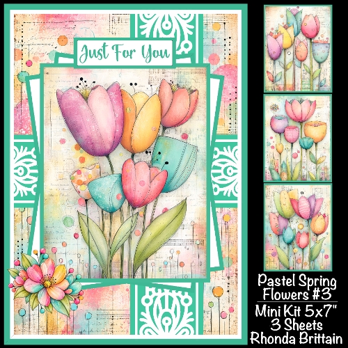 Pastel Spring Flowers #3 Mini Kit 5x7 (3)