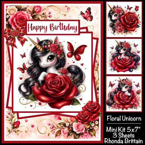 Floral Unicorn Mini Kit 5x7 (3)