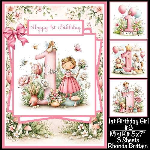 1st Birthday Girl #3 Mini Kit 5x7 (3)