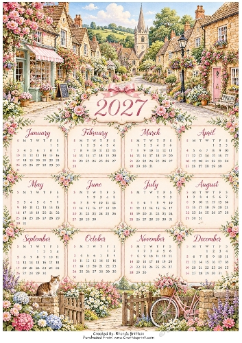 2027 English Village Calendar
