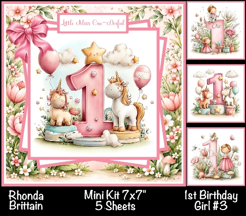 1st Birthday Girl #3 Mini Kit 7x7 (5)