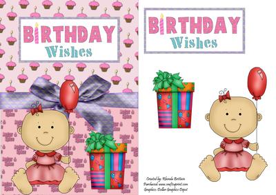 Birthday Wishes Baby Girl Card Front