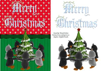 Merry Christmas Penguins Card Front