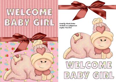 Welcome Baby Girl Card Front