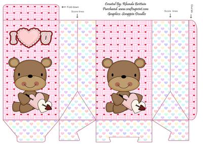 I Love You Valentine Bears 2 Pinch Bag