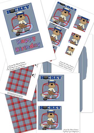 Hockey Bear Birthday Easel Kit