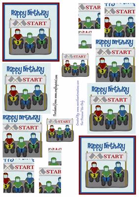 Quad Bike Happy Birthday Pyramid
