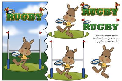 Rugby Kangaroo Card Front