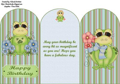 Happy Birthday Spring Frogs Tri Fold