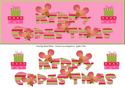 Merry Christmas Mice 2 Dl Card