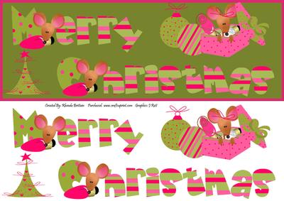 Merry Christmas Mice 1 Dl Card
