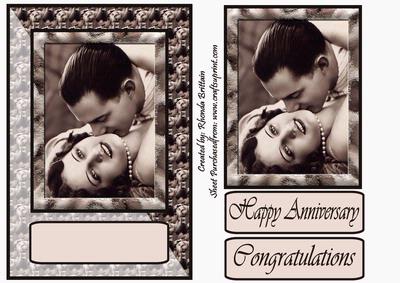 Happy Anniversary Vintage Couple Card Front