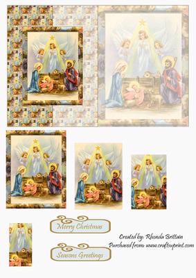 Nativity Scene with Angels Foldback