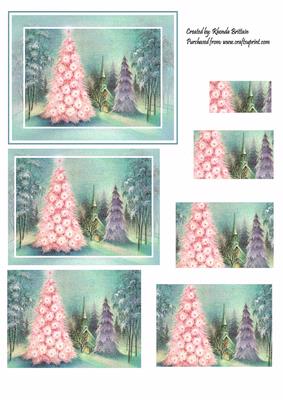 Pink Christmas Tree and Church Pyramid