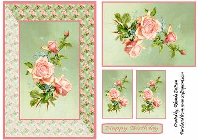 Pink Roses Card Front