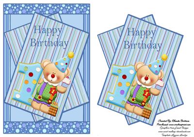 Happy 1st Birthday Bear Card Front