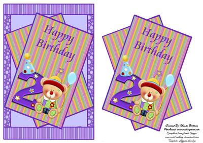 Happy 2nd Birthday Bear Card Front
