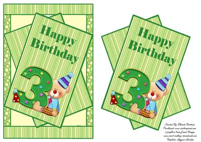 Happy 3rd Birthday Bear Card Front