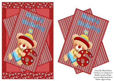 Happy 6th Birthday Bear Card Front