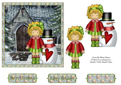 Winter Molly Christmas 6x6 Card Front