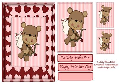 To My Valentine Cupid Bear Cardfront