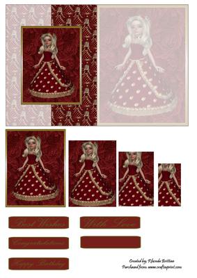 Lady in Red Foldback Card