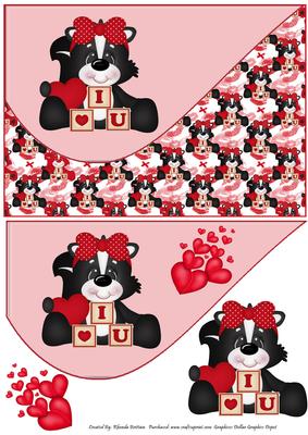 I Love You Skunk Teardrop Card