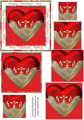 Happy Valentine Day Heart Card Front Pyramid