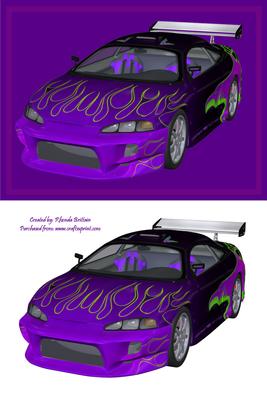 Purple Cars Card Front