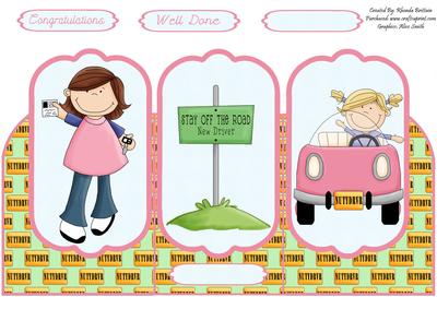Stay Off the Road Girl Tri Fold Card