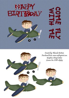 Come Fly with Me Birthday Card Front