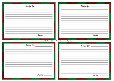 Little Christmas Elf Plain Recipe Cards
