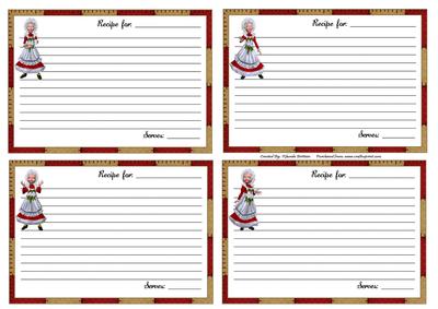 Mrs Claus Recipe Cards