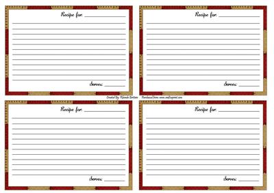 Mrs Claus Plain Recipe Cards