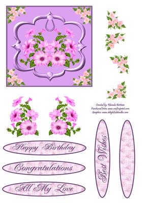 Pink & Mauve Framed Floral Step by Step