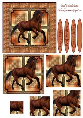 Brown Horse Card Front