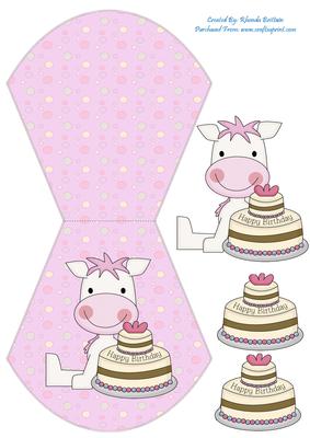 Birthday Pony Girl Wobble Card