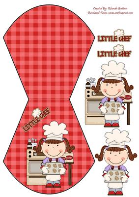 Little Chef Girl Wobble Card