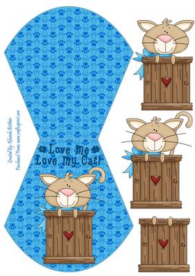 Love Me Love My Cat Blue Wobble