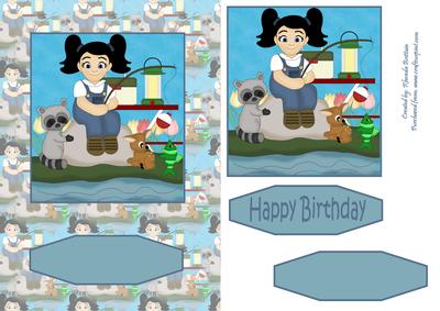 Girl Fishing Card Front