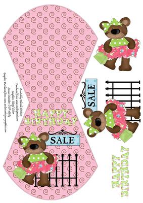 Happy Birthday Sale Bear Wobble Card