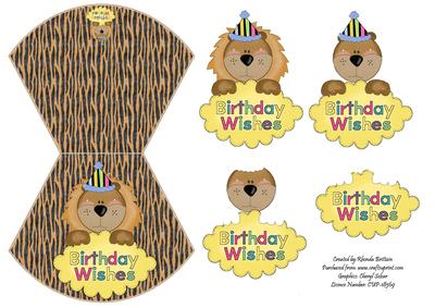 Lion Birthday Wishes Wobble Card