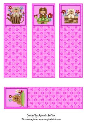 Puppy Dayz Pink Book Marks